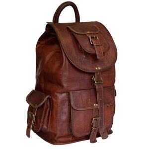 Leather backpack for travelling