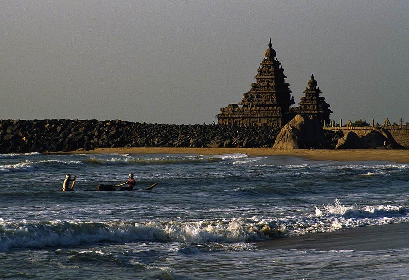 Shore Temple of Mahabalipuram in Tamil Nadu demonstration